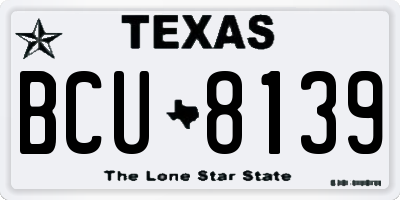 TX license plate BCU8139