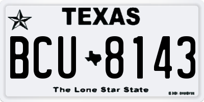 TX license plate BCU8143