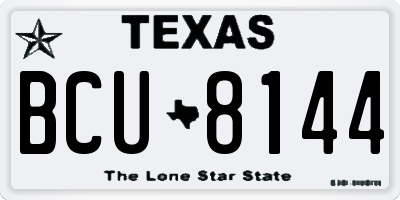 TX license plate BCU8144