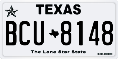 TX license plate BCU8148