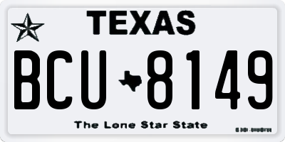 TX license plate BCU8149