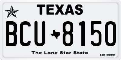 TX license plate BCU8150