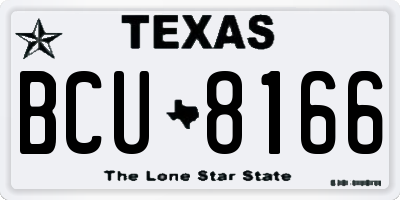 TX license plate BCU8166