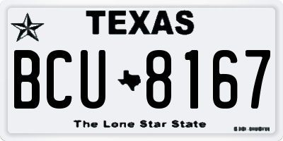 TX license plate BCU8167