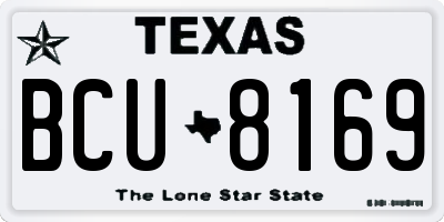 TX license plate BCU8169