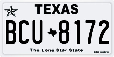TX license plate BCU8172