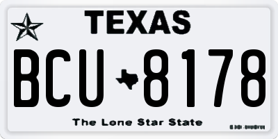 TX license plate BCU8178