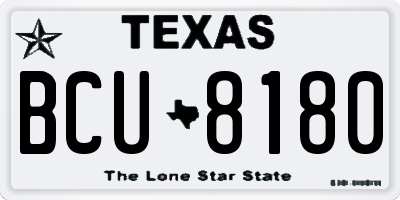 TX license plate BCU8180