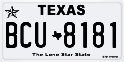 TX license plate BCU8181