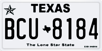 TX license plate BCU8184