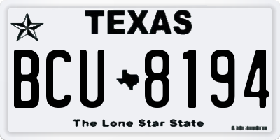 TX license plate BCU8194