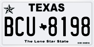 TX license plate BCU8198