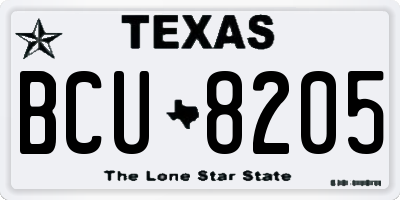 TX license plate BCU8205