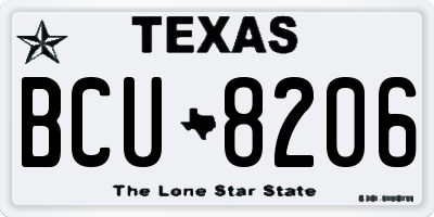 TX license plate BCU8206