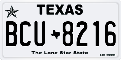 TX license plate BCU8216