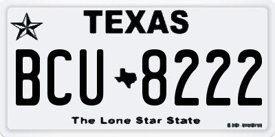 TX license plate BCU8222