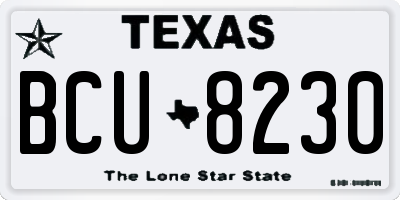 TX license plate BCU8230