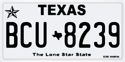 TX license plate BCU8239