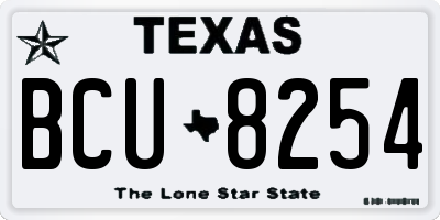 TX license plate BCU8254
