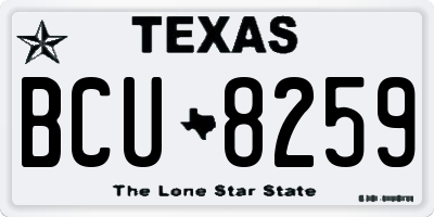 TX license plate BCU8259