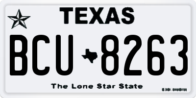 TX license plate BCU8263