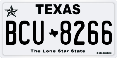 TX license plate BCU8266
