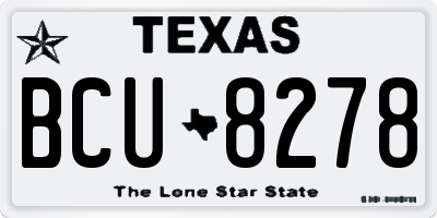 TX license plate BCU8278
