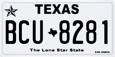 TX license plate BCU8281