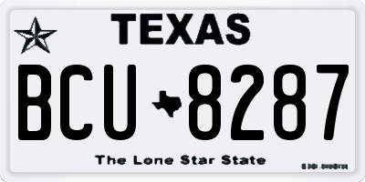 TX license plate BCU8287
