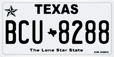 TX license plate BCU8288