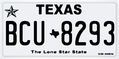 TX license plate BCU8293