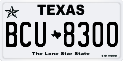 TX license plate BCU8300