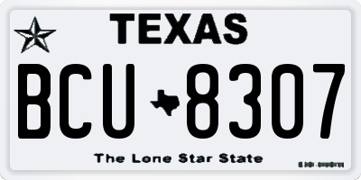 TX license plate BCU8307
