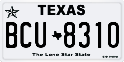 TX license plate BCU8310