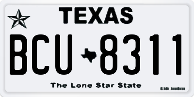 TX license plate BCU8311