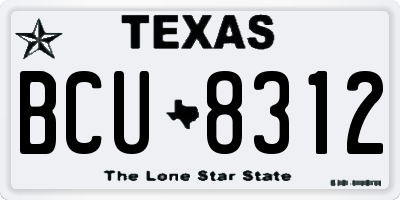 TX license plate BCU8312