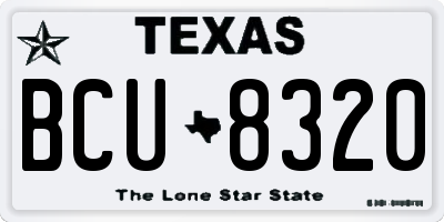 TX license plate BCU8320