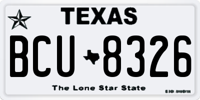 TX license plate BCU8326