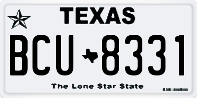 TX license plate BCU8331