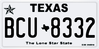 TX license plate BCU8332
