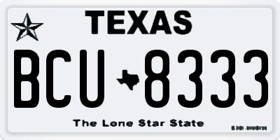 TX license plate BCU8333