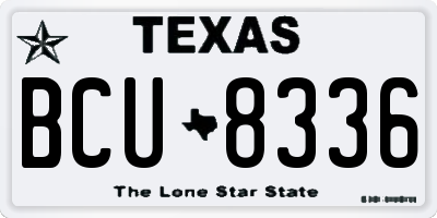 TX license plate BCU8336