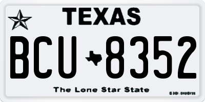 TX license plate BCU8352
