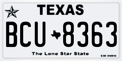 TX license plate BCU8363