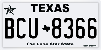 TX license plate BCU8366