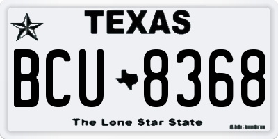 TX license plate BCU8368