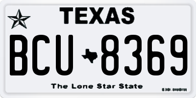 TX license plate BCU8369