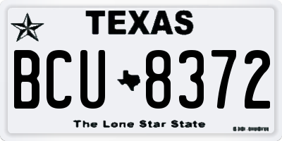 TX license plate BCU8372