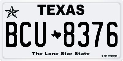 TX license plate BCU8376