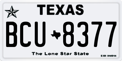 TX license plate BCU8377